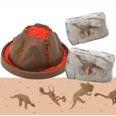 아이글레 화산폭발 놀이 공룡 화석 발굴 체험 과학 키트 피규어 집콕 어린이 교구 실험, 화산폭발체험키트+공룡화석발굴키트2종