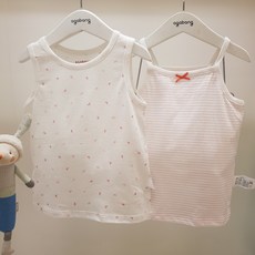 아가방 베이비페어 이쁜 유아 속옷 런닝부터 이쁘게 유아 런닝! 하나가격으로 2개세트 무형광 면 100% 맨살에 부드럽게 입히세요 여아 런닝! 아가방 런닝