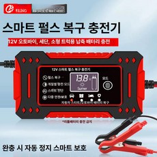 충전기 자동차 오토바이용 스마트 총전 복구기 점프기, 12V LCD 클립형, 1cm, 1개