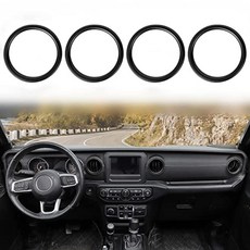 Voodonala 지프 JL 대시 에어컨 벤트 콘센트 베젤 환기 그릴 장식 트림 2018-2023+ 랭글러 JLU 글래디에이터 JT 트렁크 내부 액세서리 ABS 화이트, 블루