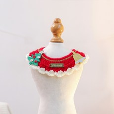 포아틀리에 강아지 목도리 애견 넥워머 소형견 액세서리 설날 발렌타인 소품, 1개, Red 빨간색