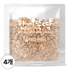 한끼뚝딱 전연령 강아지 황태담은 소프트 사료 습식 50g * 4, 연어+황태, 4개