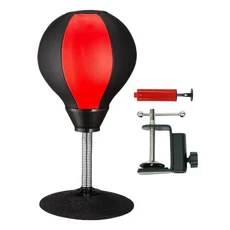 쿠쿠스토어 데스크탑 테이블탑 펀칭백 스트레스 해소 볼 안티 롤 베이스 포함 홈 짐 분노 관리 치료 장난감, 01 빨간색