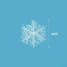 화이트 크리스마스 눈송이 트리매달려 펜던트 인공 플라스틱 반짝이 스노우 플레이크 홈 DIY 새해 화환 장, 01 6cm, 02 36PCS, 01 9g