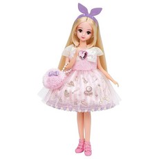 LICCA莉卡娃娃 莉卡衣服夢幻粉彩甜蜜化妝品洋裝組 LA17288, 1個