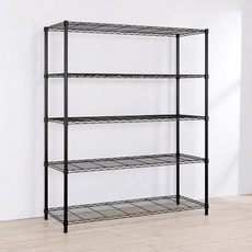 五層置物架 開放式層架 簡約時尚 多場景適用, 黑色, 5層