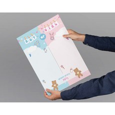 魚兒喜帖-性別派對海報 【42x60】 性別揭曉派對 投票貼紙, 42x60cm, 1個