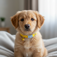하니펫 강아지 고양이 예쁜 탄성밴드 방울 목걸이, 1개, 노랑