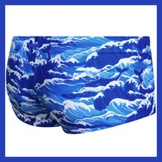 커플 여행 예쁜수영복 고급소재 수영복 브랜드jkuss 바다블루 웨이브 파도스톰 남성 숏사각 강습수영복 남친 수영장 쇼터