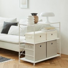 한샘 샘 폴리 수납바스켓 (중) 4종택1 샘책장호환 수납박스 정리, 크림, 1개