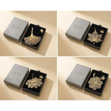 예쁜 책갈피 선물용 메탈 북마크 금속 책갈피 4종 행운 승진 기원, 1개, 네잎클로버