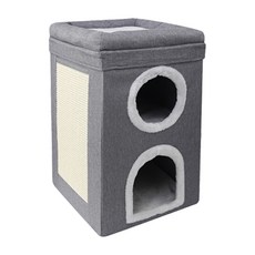 몽나 고양이 반려묘 집 숨숨집 스크래쳐 방석, 1세트, 그레이