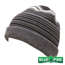 BLUEPINE 細條紋雙層帽 B61713 深灰, 1個