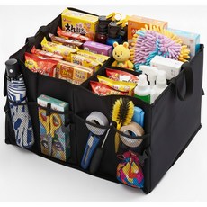 사또산다 접이식 대용량 트렁크 정리함, 블랙