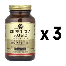 Solgar 솔가 슈퍼 GLA 300mg 보리지오일 소프트젤 60정 3개