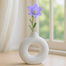 화이트 탁상 꽃병 스크래치 14.5cm 인테리어 도자기 PWFK8LOG