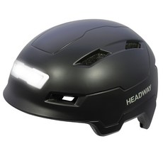 헤드웨이 전후방 LED 라이트 자전거 킥보드 전동킥보드 헬멧, 1개, 무광블랙