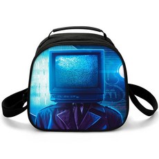 馬桶人Skibidi Toilet遊戲週邊卡通兒童印花圓形餐包可定製 75RC, 馬桶人09, 1個