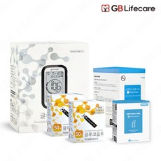 글루코옵트 혈당측정기 혈당계+시험지100매+침110개+솜100매 세트, 1세트, 혈당측정기세트