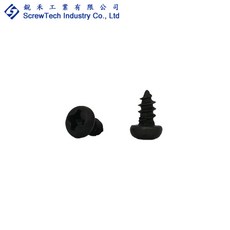 銳禾 M3x6 盤頭/丸頭 十字槽 尖尾 鍍黑鎳 100入 特殊螺絲 工廠直營, 1個