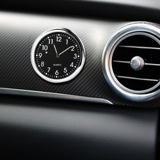 차량용 시계 아날로그 자동차 접착식 배터리 타입 건전지 포함, 블랙, 1개