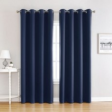 미드나잇 아일릿 암막커튼 2장 복층 긴창 침실 네이비