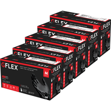 지플렉스 두꺼운 니트릴장갑 블랙 7.0, 중(M), 5개