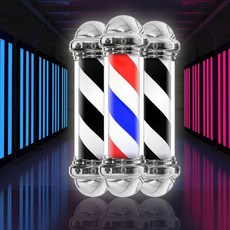 led 미용실 싸인볼 이발소 회전간 인테리어 사인볼 조명, 125cm 레드블루화이트 고급 LED 소프트닝, 기본선택