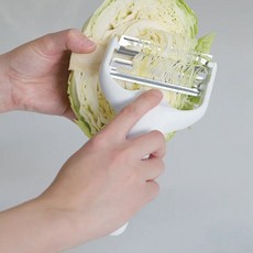 JUST HOME 日本製雙刀速削皮刨絲器-白 高麗菜絲, 1個