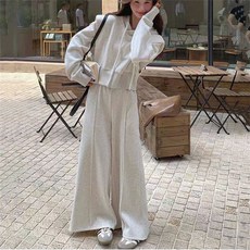 여성트레이닝복세트 여성투피스 후드티 + 와이드팬츠 티셔츠 여성바지 ZFY260243 47