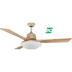 （修一）穩帝士吊扇燈52吋 實木 36瓦 DC吊扇 直流變頻 實木葉片 遙控 微調三色光 北歐原木風 台灣製造, 黃沙金,36瓦