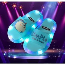 원픽원 유아 어린이 불빛 LED 슬리퍼