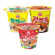 [오뚜기] 진라면 매운맛 컵 6입 + 진짬뽕컵 6입 + 참깨라면컵 6입, 진라면매운맛컵 6+참깨라면컵 6+진짬뽕컵 6, 1개