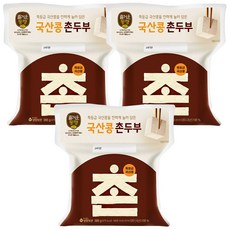 (냉장)[즐거운동행]국산콩촌두부, 3개, 380g