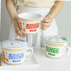 라면기 포함 전자레인지용기 세라믹 컵라면용기 뚜껑 1L 3color 59000EA 1EA, 드로잉 라면기 (블루)