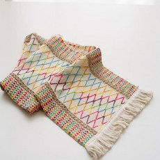 테이블 러너 뜨개테이블보, 베이지 믹스