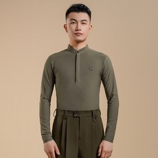 남자 왈츠 댄스복 상의 스판 라인 댄스티 스포츠댄스복 라틴 공연의상