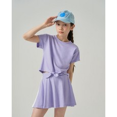 요가피기 YP40322 리본 테리 숏 슬리브 라벤더쉐도우