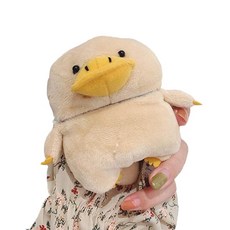 Yatchen 플라시 천 케이스 AirPods Pro 호환 창의적이고 귀여운 3D 카툰 파다크 디자인 재미있는 커버 키체인 보호 케이스 AirPods Pro Duck용, Duck