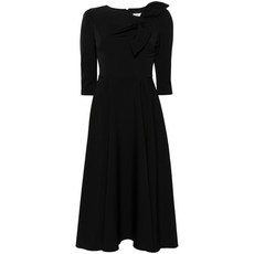 니사 보우 디테일 미디 드레스