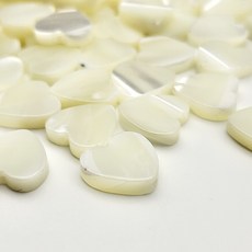 [모크재료방] 하트 자개 8mm, 50개, 아이보리