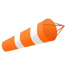 풍향기 바람 자루 측정 주머니 지시기 풍향 기본형 풍속계, 오렌지색 흰색 형광색 윈드삭 1.5m