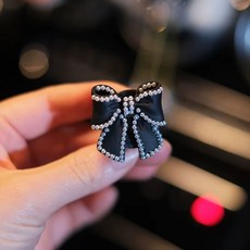 테디베어 차량용 디퓨저클립 럭셔리 데코 에어컨 DIY 선물 고급 실내 자동차 향수 방향제, F. 펄 블랙 보우 에어벤트 아로마테라피