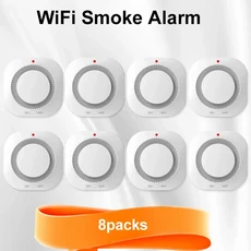 앱알림 기능이 있는 XUK WiFi 스마트 연기 경보기 저전력 소비 배터리 구동(배터리는 포함되지 않음) 가정, 08 PG-S11WIFI-008