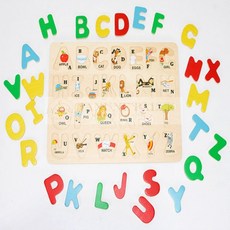재넌 유아 퍼즐 원목 영어 알파벳 어린이집 교구 유아퍼즐5세 유아교구, 1개