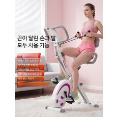 실내자전거 접이식 무소음 헬스자전거 가정용 헬스기구 실내바이크 운동기구 홈트 싸이클 자전거운동기구 실내사이클자전거 유산소 하체운동 실내싸이클 노인실내자전거, 쿨그레이/심박수 측정/조임끈 포함, 단일 모델