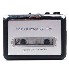 USB 카세트플레이어 카세트 테크 카드USB 리모컨 스피커가 AIWA 출력, 화이트 카세트 플레이어 이어폰 포함