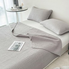 수스존 오가닉 목화솜 순면100 피그먼트 패밀리 사계절 침대패드 단품, 그레이