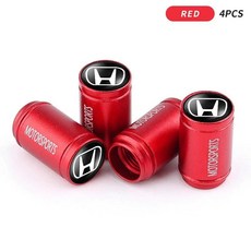 무겐 파워 시빅 어코드 재즈용 알루미늄 자동차 휠 타이어 에어 밸브 먼지 캡, 1개, 3. For Honda-red-4pcs