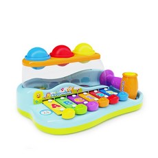 HolaLand 2合1鎚球手敲琴，音樂啟蒙玩具，激發寶寶智慧，手敲琴與敲打玩具雙重樂趣, 彩色, 1個